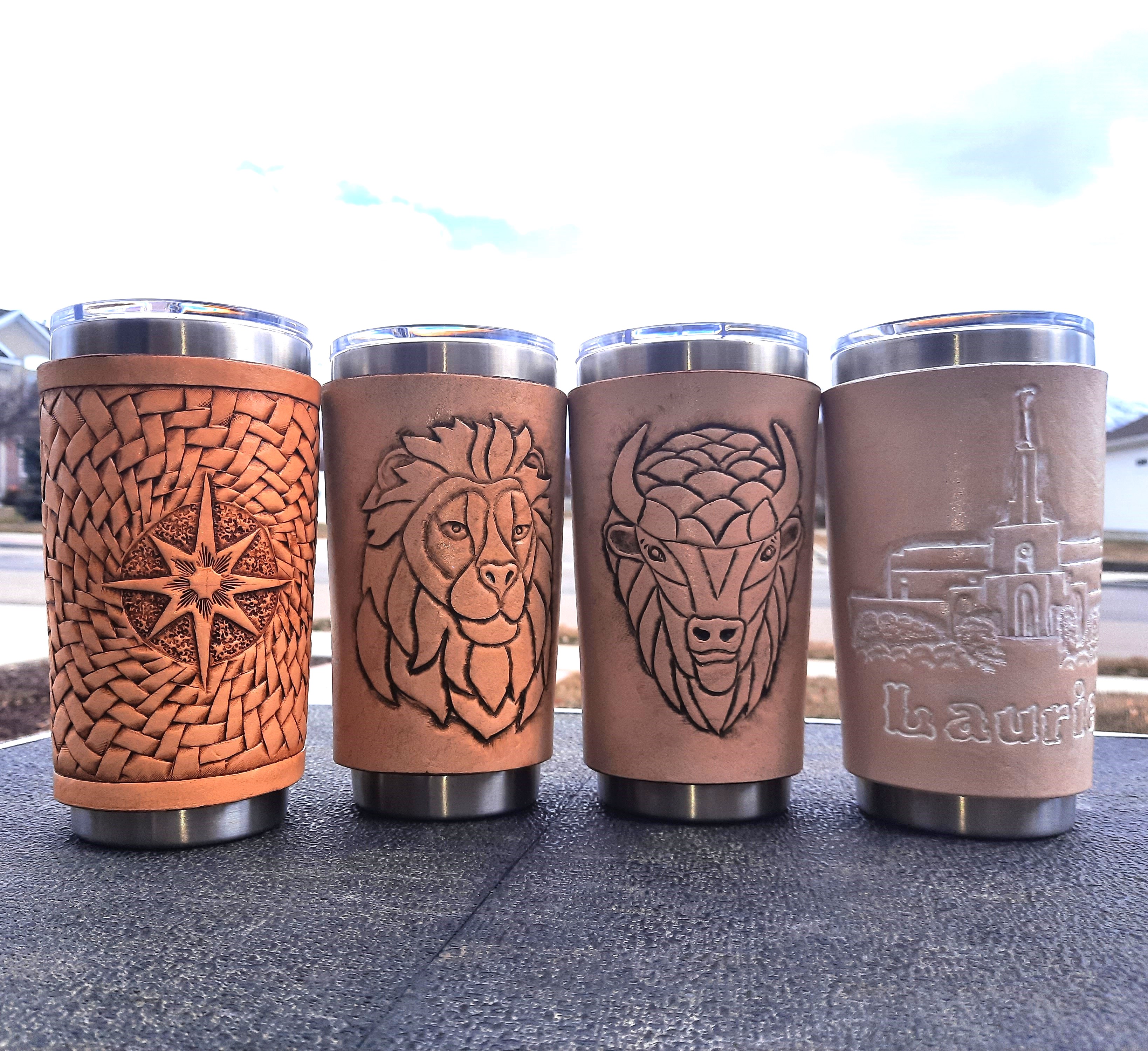 leather mug cover